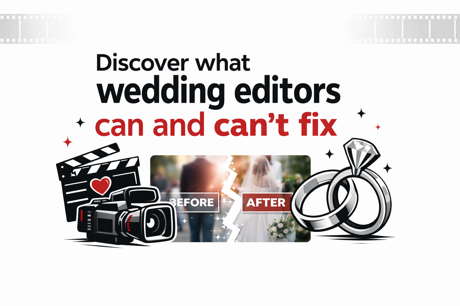What Wedding Video Editors Can and Can’t Fix in Post-Production Before and after wedding video editing example showing the benefits and limits of outsourcing post-production.
